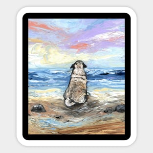 Beach Days - Pug Sticker
